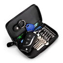 9106 Large-capacity Zipper Leather Keys Holder Bag Multi-function Wallet(Rose Red)