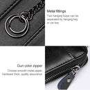 9106 Large-capacity Zipper Leather Keys Holder Bag Multi-function Wallet(Rose Red)