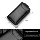 9106 Large-capacity Zipper Leather Keys Holder Bag Multi-function Wallet(Brown)