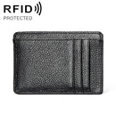 KB37 Antimagnetic RFID Litchi Texture Leather Card Holder Wallet Billfold for Men and Women (Black)