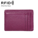 KB37 Antimagnetic RFID Litchi Texture Leather Card Holder Wallet Billfold for Men and Women (Purple)