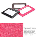 KB37 Antimagnetic RFID Litchi Texture Leather Card Holder Wallet Billfold for Men and Women (Purplish Red)