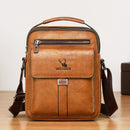 WEIXIER 8683 Large Capacity Retro PU Leather Men Business Handbag Crossbody Bag (Light Brown)