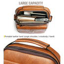 WEIXIER 8683 Large Capacity Retro PU Leather Men Business Handbag Crossbody Bag (Light Brown)