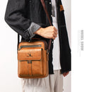 WEIXIER 8683 Large Capacity Retro PU Leather Men Business Handbag Crossbody Bag (Black)