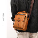 WEIXIER 8683 Large Capacity Retro PU Leather Men Business Handbag Crossbody Bag (Light Brown)
