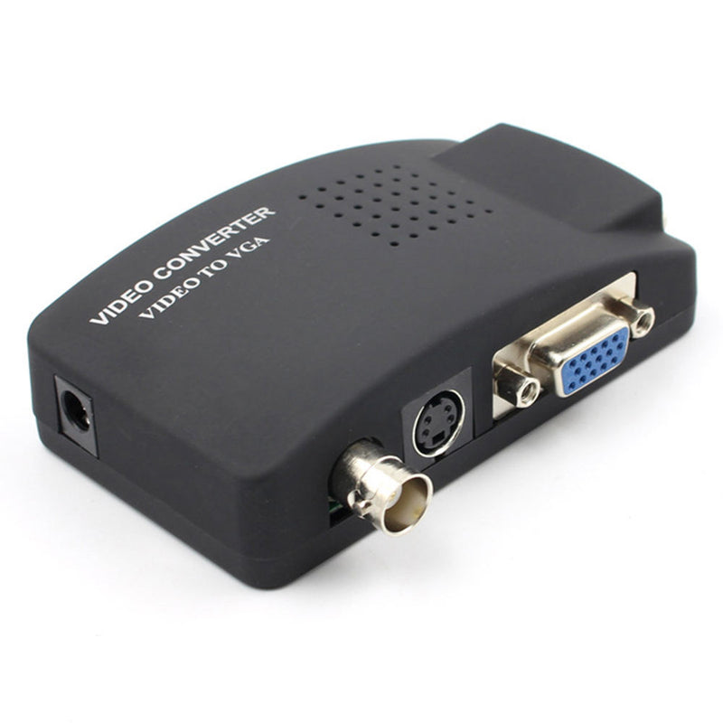 1 x CCTV DVD DVR Camera TV BNC S Video VGA Input to VGA Output PC Converter Hot