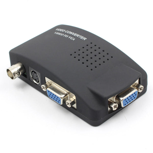 1 x CCTV DVD DVR Camera TV BNC S Video VGA Input to VGA Output PC Converter Hot