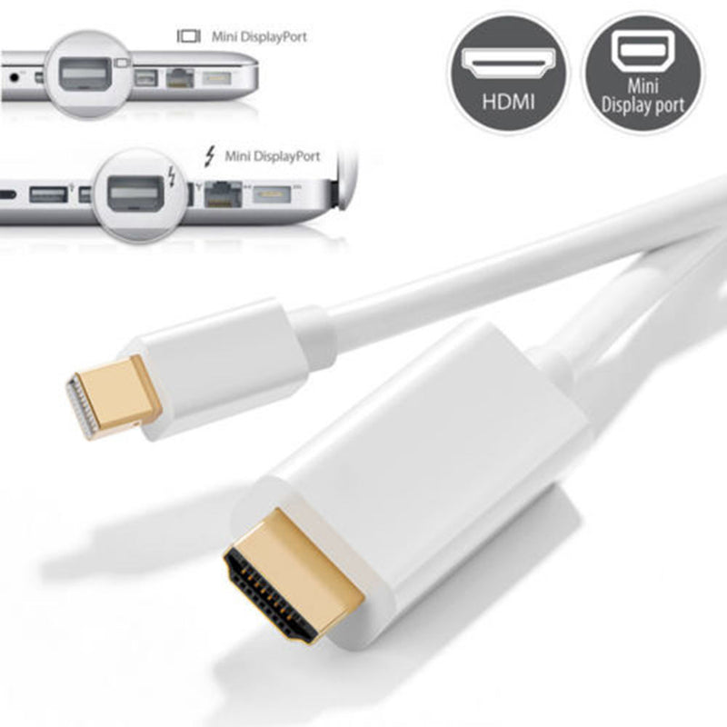High Speed 6FT ThunderBolt Mini DisplayPort DP to HDMI Cable Adapter Male