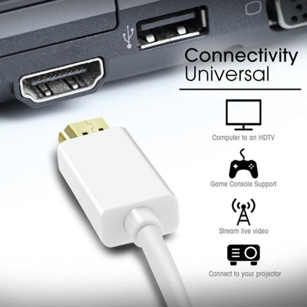 High Speed 6FT ThunderBolt Mini DisplayPort DP to HDMI Cable Adapter Male