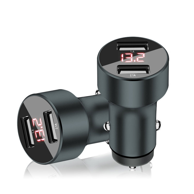 Alloy Vehicle Car Charger DC12-24V 11W Quick Charge Dual USB Port Phone New 1x
