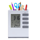 Multifunction Pens Holder Alarm Clock With Calendar Clock Temperature Display