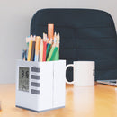 Multifunction Pens Holder Alarm Clock With Calendar Clock Temperature Display