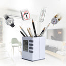 Multifunction Pens Holder Alarm Clock With Calendar Clock Temperature Display
