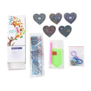 5 x Special Shaped Love Heart  Full Drill Diamond Painting Keychain Pendant Hot