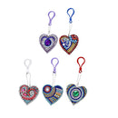 5 x Special Shaped Love Heart  Full Drill Diamond Painting Keychain Pendant Hot