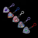 5 x Special Shaped Love Heart  Full Drill Diamond Painting Keychain Pendant Hot