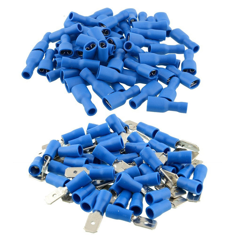 100 Pcs 22-16AWG Insulated Piggy Back Splice Crimp Electrical Terminal Block New