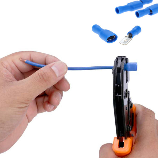 100 Pcs 22-16AWG Insulated Piggy Back Splice Crimp Electrical Terminal Block New