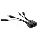 Passive Power over Ethernet PoE Adapter Injector+ Splitter Kit 5v 12v New 1 set