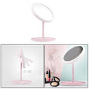 Folding Mirror LED Lighting Make Up USB Rechargeable With Storage Pink Best 1 PC