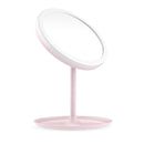 Folding Mirror LED Lighting Make Up USB Rechargeable With Storage Pink Best 1 PC