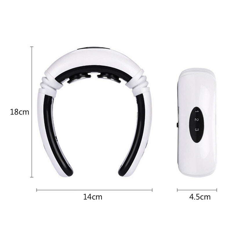Electric Pulse Back Neck Massager Far Infrared Heating Pain Relaxation Relief