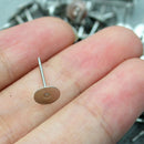 Flat Pad Earring Posts & Butterfly Clutches 6mm 8mm 12/Pkg-Surgical Steel Hot