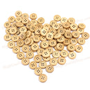 100 x 15mm Round Yellow Wooden Wood Buttons Sewing Scrapbooking Craft 4 Hot