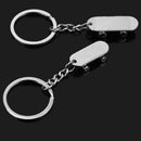 1 Pair Keychain Slide Board Alloy Material Keyring 2 different Size