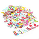 100x Mix Wooden buttons Sock-shaped Sewing scrapbooking Handmade crafts 30mm
