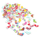 100x Mix Wooden buttons Sock-shaped Sewing scrapbooking Handmade crafts 30mm