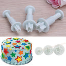 3X Star Shape Sugar craft Decorations Plunger Paste Cookie Cake Cutter Mold