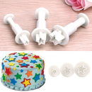 3X Star Shape Sugar craft Decorations Plunger Paste Cookie Cake Cutter Mold