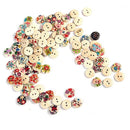 100 pcs Colorful Multi-pattern Wooden Button 2 Holes Sewing Scrapbook Craft Hot