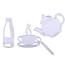 Teapot Shape Cutting Dies Stencils Stamps Scrapbooking Embossing Carbon Steel Ca