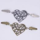 Women Cardigan Sweater Blouse Shawl Clips Brooch Shirt Clip Clasps Decor Heart