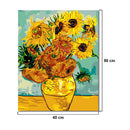 Hand Painted Flower Sunflower DIY Oil Painting by Numbers Canvas Kit Decor Gift