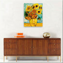 Hand Painted Flower Sunflower DIY Oil Painting by Numbers Canvas Kit Decor Gift
