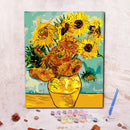Hand Painted Flower Sunflower DIY Oil Painting by Numbers Canvas Kit Decor Gift