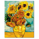 Hand Painted Flower Sunflower DIY Oil Painting by Numbers Canvas Kit Decor Gift
