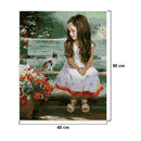Hand-painted Animal Girl DIY Oil Painting by Numbers Canvas Kits Home Decor Art