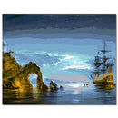 Hand Painted Sea View Flower DIY Oil Painting by Numbers Canvas Kits Home Decor