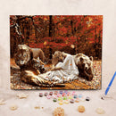 Hand Painted Sea View Flower DIY Oil Painting by Numbers Canvas Kits Home Decor