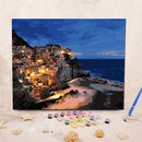 Hand Painted Sea View Flower DIY Oil Painting by Numbers Canvas Kits Home Decor
