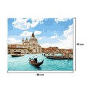 Hand Painted Sea View Flower DIY Oil Painting by Number Canvas Kits Home Decor