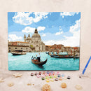 Hand Painted Sea View Flower DIY Oil Painting by Number Canvas Kits Home Decor