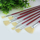 6pcs Artist Paint Brushes Set Pig Hair Oil Watercolour Painting Craft Art Kit