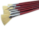 6pcs\Set Oil Paint Brush Bristle Hog Hair Fan Brushes Art Artist Painting Brush