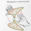 1 x Professional 12 Holes Ocarina Smoldering Treble C Key Flute Handmade Ceramic